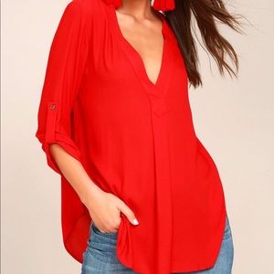 Lulus Savvy Sweetheart Red Top